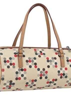 BURBERRY Blue Label Hand Bag Canvas Multicolor Silver Auth 165482